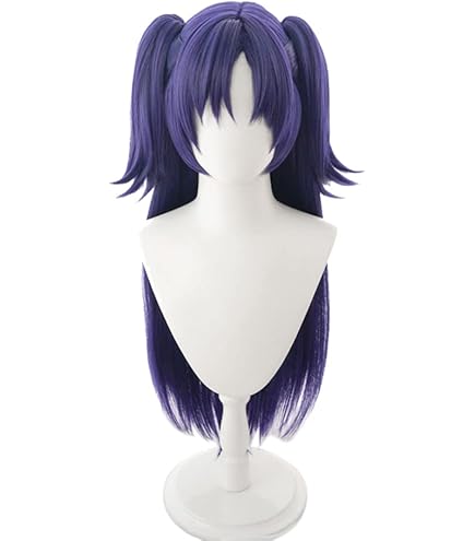 Amazon.co.jp: 早瀬ユウカ パープル ツーサイドアップ ウィッグ ゲーム